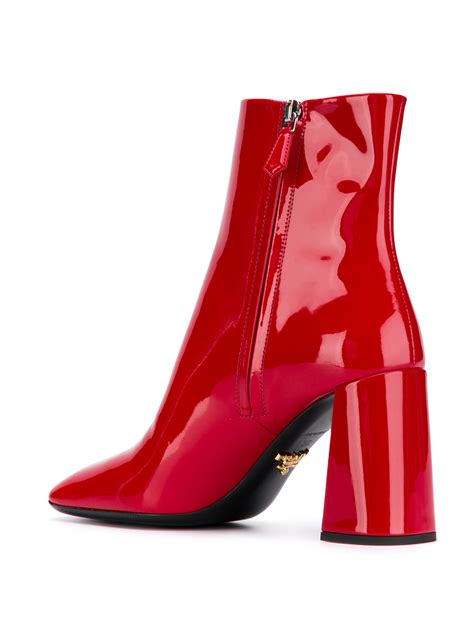 prada red leather boots|Prada genuine leather boots.